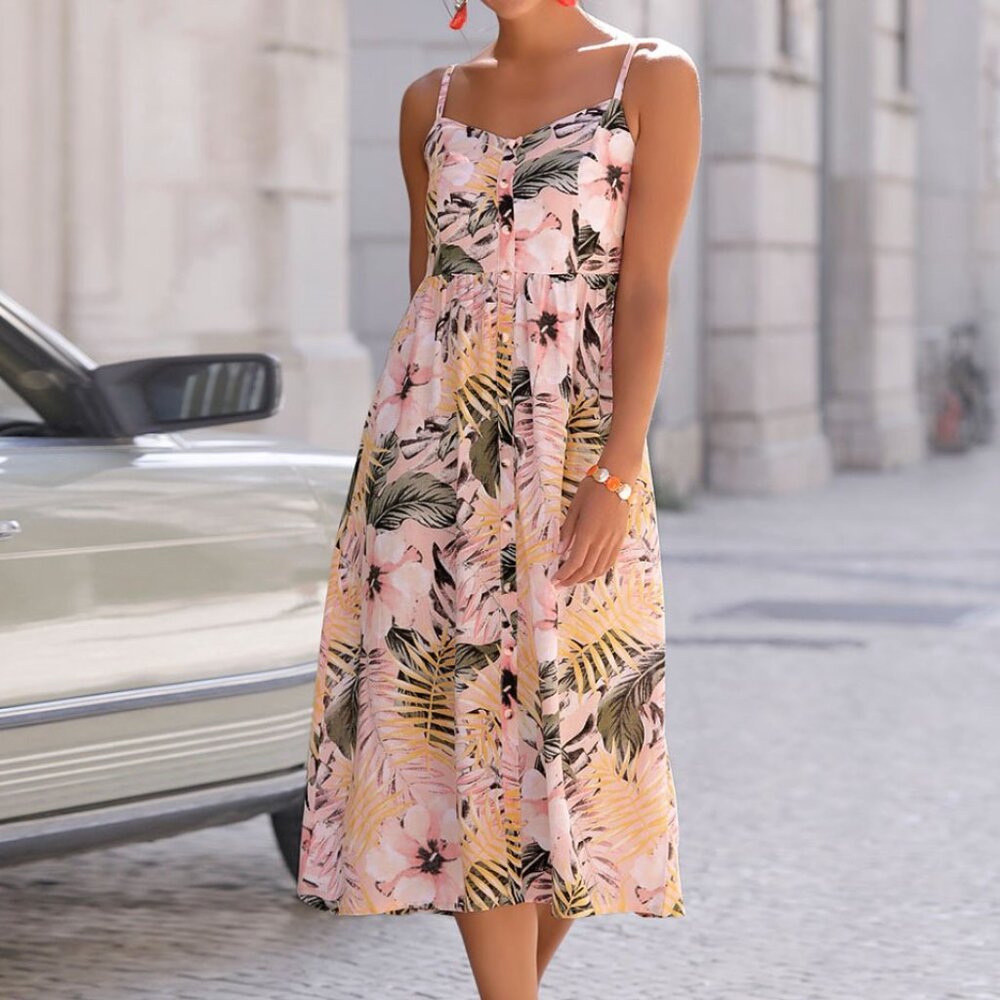 Tropical  Midi Panel Dress Size XS
